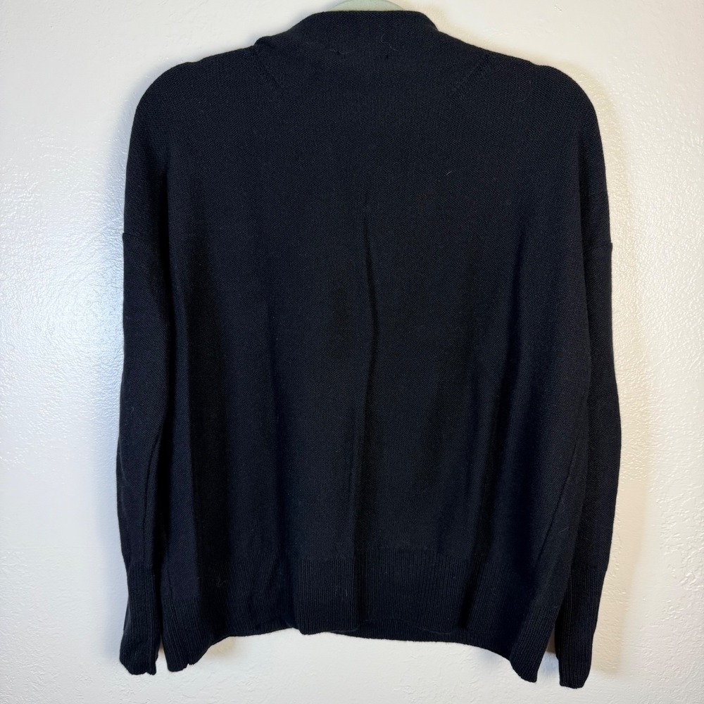 New Quince Womens M Mongolian Cashmere Funnel Neck Sweater Black Quiet Luxury - Picture 4 of 5
